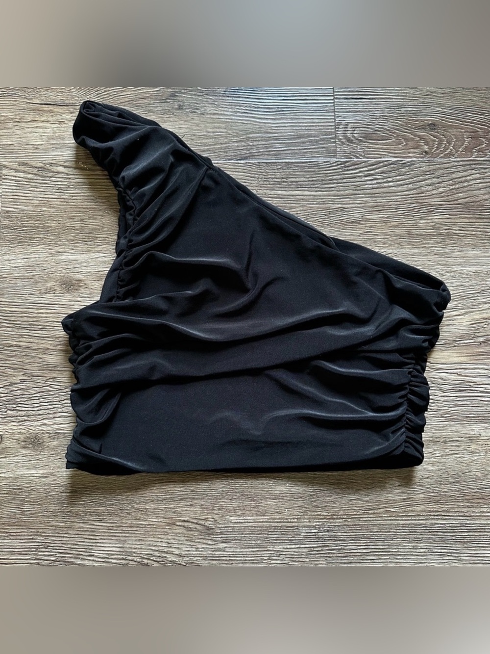 ~Collusion Black One-Shoulder Crop Top~